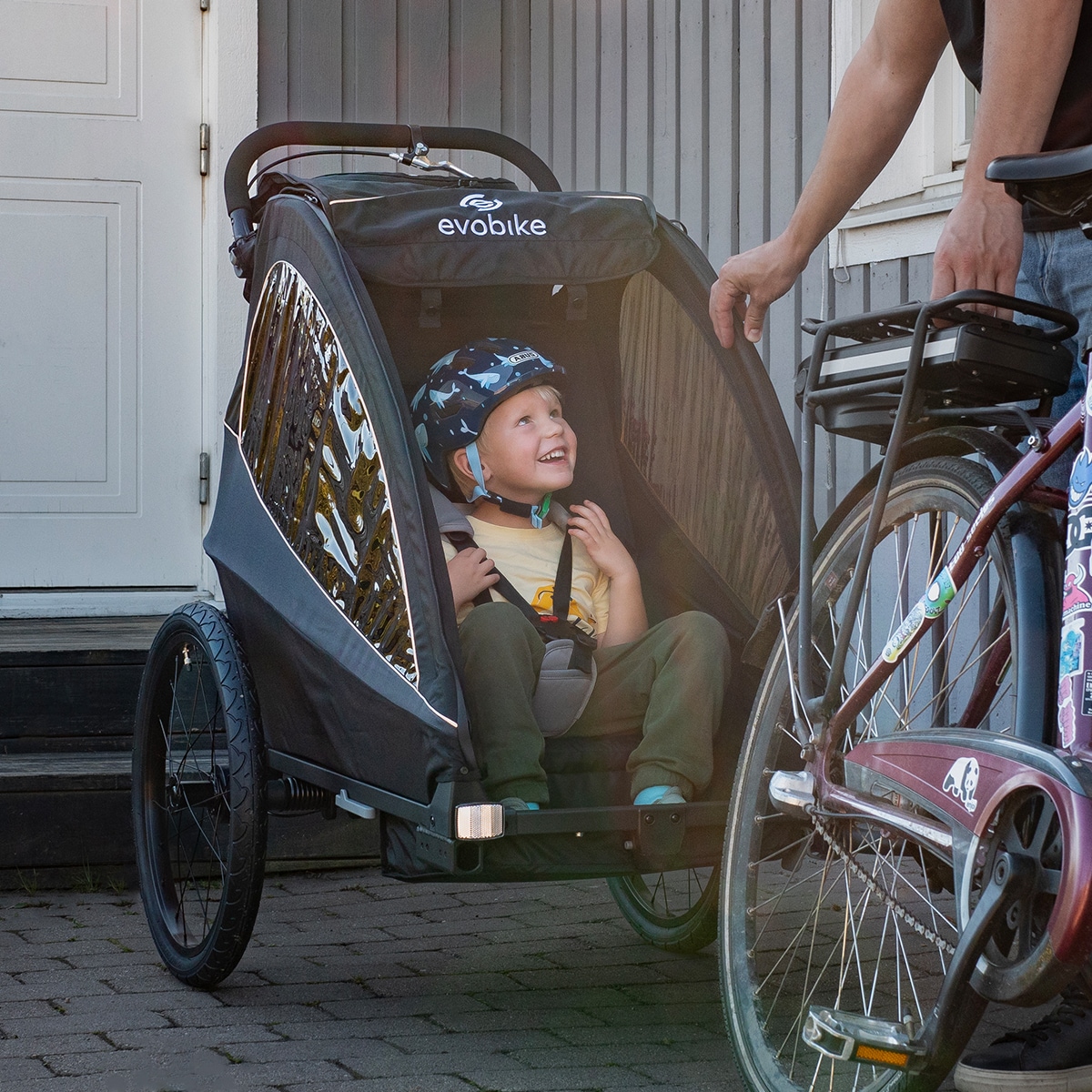 Pyörävaunu Evobike Yxlan Lajittele / harmaa